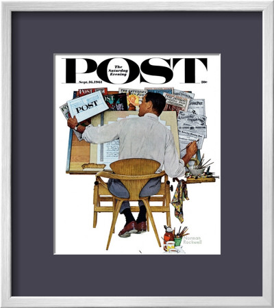 Artist At Work Saturday Evening Post Cover, September 16,1961 by Norman Rockwell Pricing Limited Edition Print image