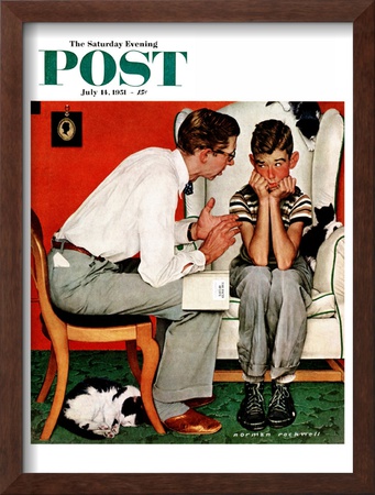Facts Of Life Saturday Evening Post Cover, July 14,1951 by Norman Rockwell Pricing Limited Edition Print image