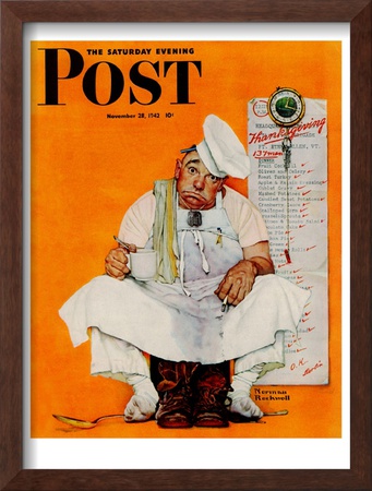 Thanksgiving Day Blues Saturday Evening Post Cover, November 28,1942 by Norman Rockwell Pricing Limited Edition Print image