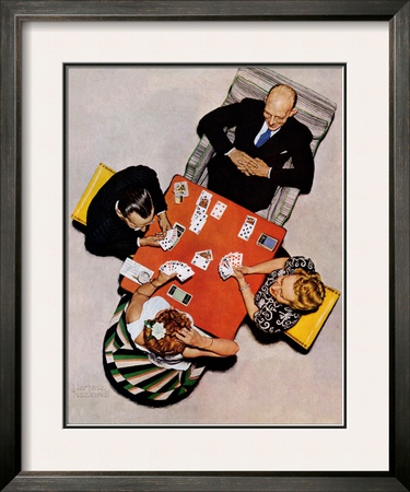 Bridge Game Or Playing Cards, May 15,1948 by Norman Rockwell Pricing Limited Edition Print image