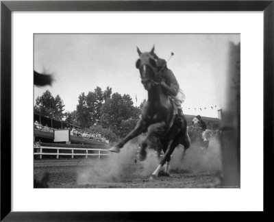 Horse Twisting Its Body As It Hits Turn During Race At Cumberland by Hank Walker Pricing Limited Edition Print image