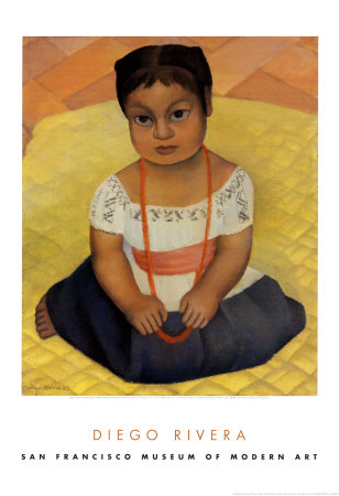 Kneeling Child On The Yellow Background by Diego Rivera Pricing Limited Edition Print image