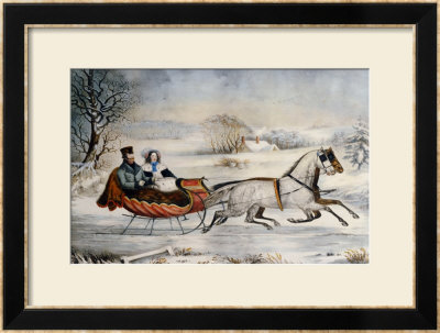 The Road, Winter, 1853 by Currier & Ives Pricing Limited Edition Print image