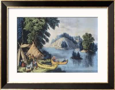 Indian Encampment On The St. Lawrence by Currier & Ives Pricing Limited Edition Print image