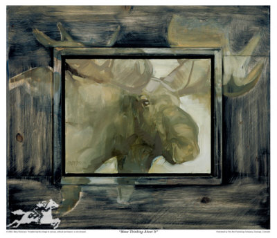 Moose Thinkin' About It by Mary Roberson Pricing Limited Edition Print image