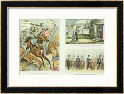 Anti Liquor Lithos: The Fruits Of Temperance, The Progress Of Intemperance, Woman's Holy War by Currier & Ives Pricing Limited Edition Print image