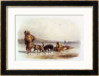 Dog Sledges Of The Mandan Indians by Karl Bodmer Pricing Limited Edition Print image