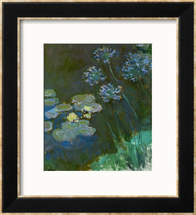 Waterlilies And Agapantes, 1914-1917 by Claude Monet Pricing Limited Edition Print image