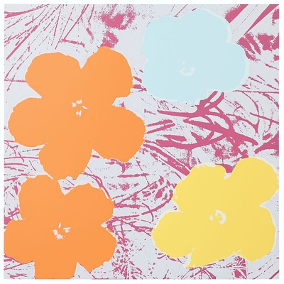 Blumen 70 Beige/Hellblau/Gelb by Andy Warhol Pricing Limited Edition Print image