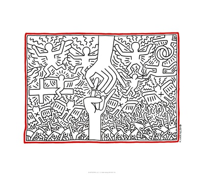 The Marriage Of Heaven And Hell, 1984 by Keith Haring Pricing Limited Edition Print image