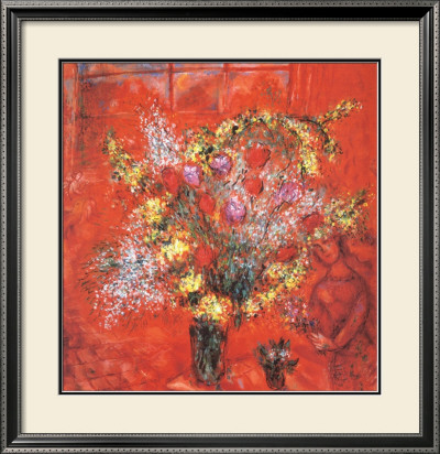 Fleurs Sur Fond Rouge, C.1970 by Marc Chagall Pricing Limited Edition Print image