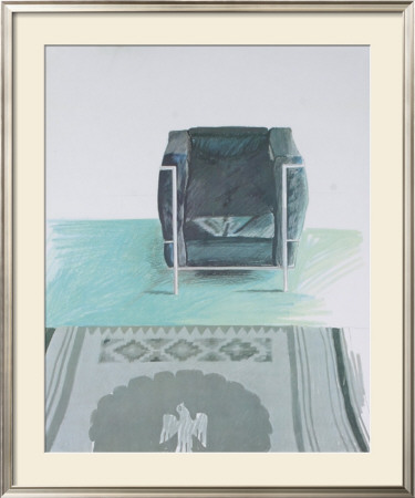 Corbusier Chair And Rug, 1969-#23 by David Hockney Pricing Limited Edition Print image