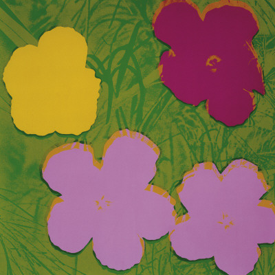 Flowers, C.1970 (1 Yellow, 2 Lilac, 1 Purple) by Andy Warhol Pricing Limited Edition Print image
