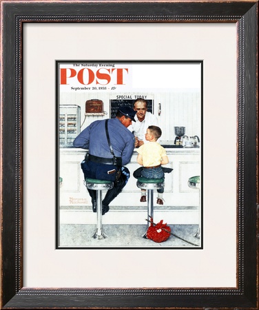 Runaway Saturday Evening Post Cover, September 20,1958 by Norman Rockwell Pricing Limited Edition Print image