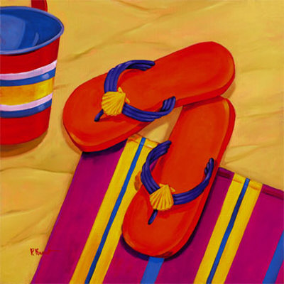Orange Flip Flops by Paul Brent Pricing Limited Edition Print image