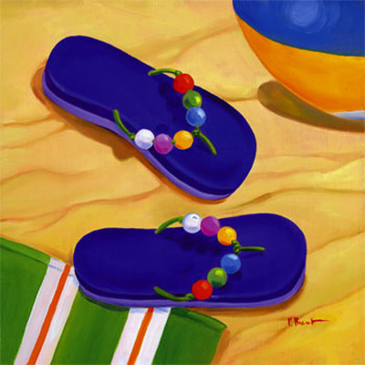 Purple Flip Flops by Paul Brent Pricing Limited Edition Print image