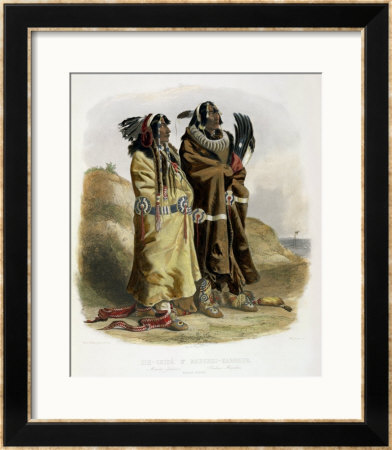 Sih-Chida And Mahchsi-Karehde, Mandan Indians by Karl Bodmer Pricing Limited Edition Print image