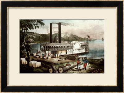 Loading Cotton On The Mississippi, 1870 by Currier & Ives Pricing Limited Edition Print image