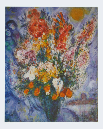 Vase Of Flowers, 1958 by Marc Chagall Pricing Limited Edition Print image