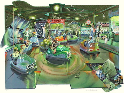 Bumper Cars by Daniel Authouart Pricing Limited Edition Print image