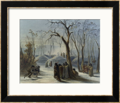 Winter Village Of The Minatarres by Karl Bodmer Pricing Limited Edition Print image