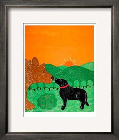 I Meet A Bear by Stephen Huneck Pricing Limited Edition Print image