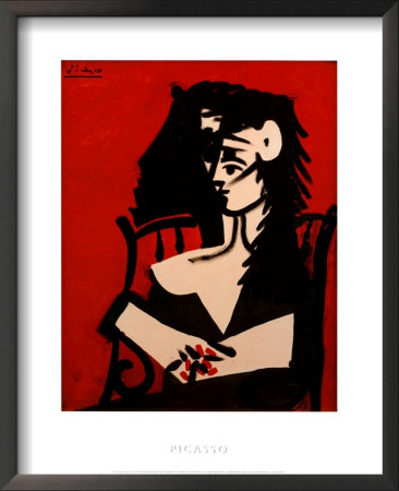 Jacqueline A Mantille Sur Fond Rouge by Pablo Picasso Pricing Limited Edition Print image