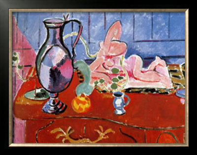 Rose Statuette And Jug On Red Chest Of Drawers by Henri Matisse Pricing Limited Edition Print image