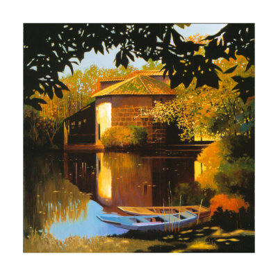 Old Mill With Boats by Max Hayslette Pricing Limited Edition Print image