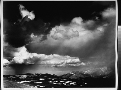In Rocky Mountain National Park, Landscape With Ominous Cumulus Clouds Hanging by Ansel Adams Pricing Limited Edition Print image