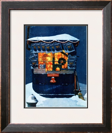 Newsstand In The Snow, December 20,1941 by Norman Rockwell Pricing Limited Edition Print image