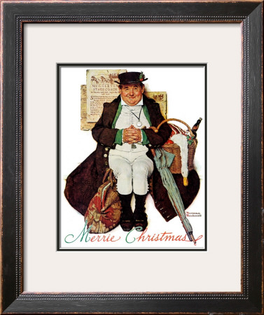 Merrie Christmas Or Muggleston Coach, December 17,1938 by Norman Rockwell Pricing Limited Edition Print image