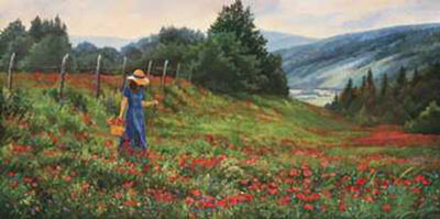 Knee Deep In Poppies by June Dudley Pricing Limited Edition Print image
