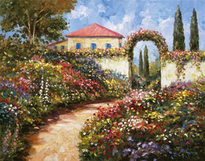 Garden Walk by John Zaccheo Pricing Limited Edition Print image