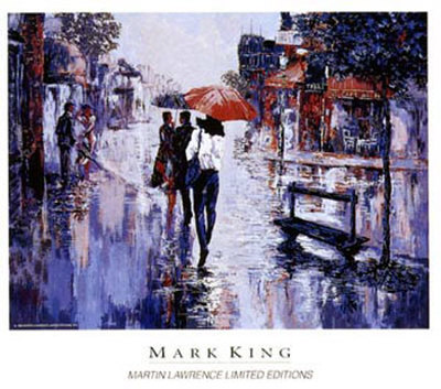 Pink Umbrellas by Mark King Pricing Limited Edition Print image