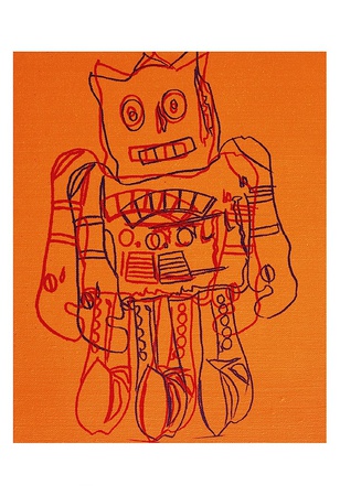 Moon Explorer Robot, C.1983 (Orange) by Andy Warhol Pricing Limited Edition Print image