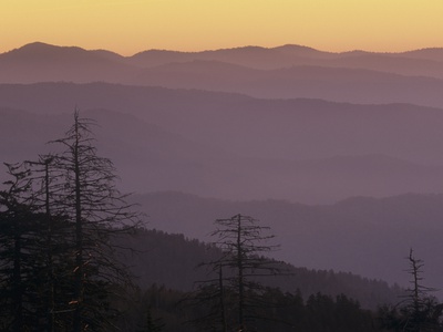 Multiple Ridges Of The Appalachian Mountains At Twilight Seen From Clingman's Dome by Adam Jones Pricing Limited Edition Print image