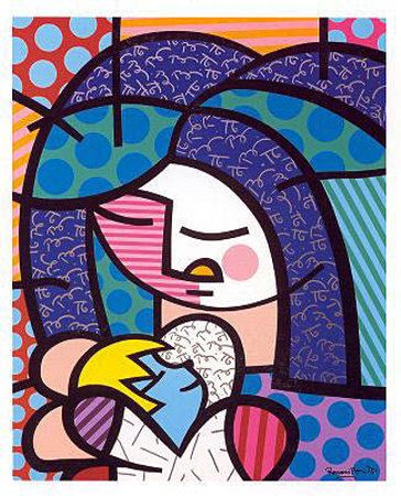 Mother And Child by Romero Britto Pricing Limited Edition Print image
