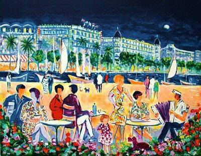 Soirée En Terrasse À Cannes by Jean-Claude Picot Pricing Limited Edition Print image