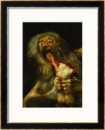 Saturn Devouring One Of His Sons, Detail, From The Series Of Black Paintings by Francisco De Goya Pricing Limited Edition Print image