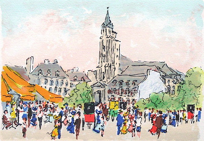 Paris, Les Deux-Magots Et Saint Germain Des Pres by Urbain Huchet Pricing Limited Edition Print image