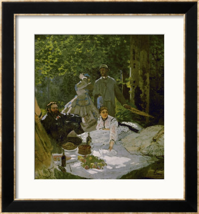 Le Dejeuner Sur L'herbe, (Luncheon On The Grass), Depicts Painters Courbet (L) And Bazille (Center) by Claude Monet Pricing Limited Edition Print image