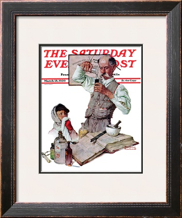 Pharmacist Saturday Evening Post Cover, March 18,1939 by Norman Rockwell Pricing Limited Edition Print image