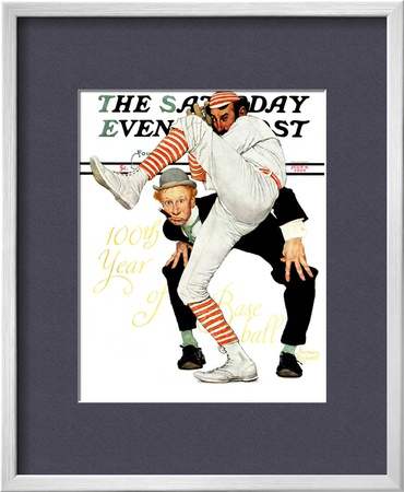 100Th Anniversary Of Baseball Saturday Evening Post Cover, July 8,1939 by Norman Rockwell Pricing Limited Edition Print image