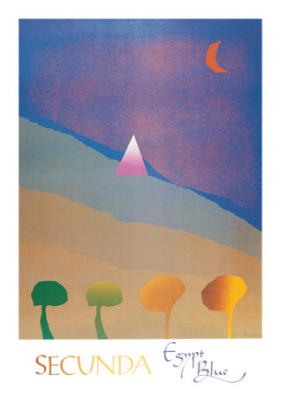 Egypt Blue, One Moon And Four Trees by Arthur Secunda Pricing Limited Edition Print image