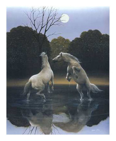 Stallion Moonlight Duel by David Jean Pricing Limited Edition Print image
