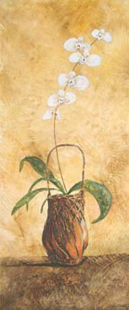 Bamboo Basket With Orchids I by David Nichols Pricing Limited Edition Print image
