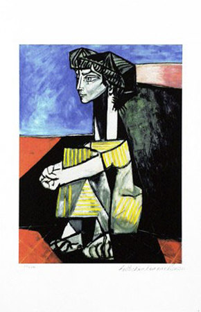 Portrait Of Jacqueline Roque With Arms Crossed by Pablo Picasso Pricing Limited Edition Print image