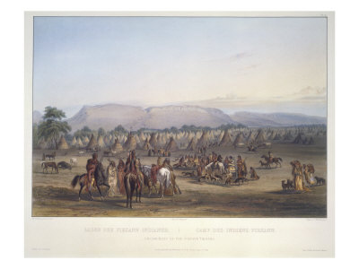 Encampment Of The Piekann Indians by Karl Bodmer Pricing Limited Edition Print image