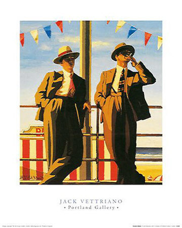 Seaside Sharks by Jack Vettriano Pricing Limited Edition Print image